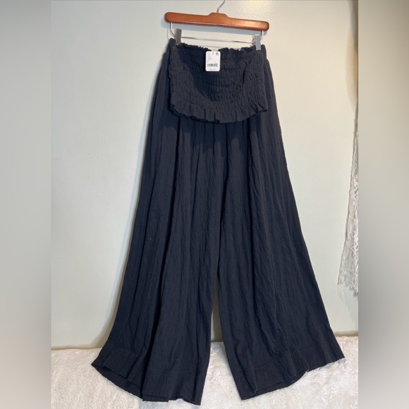 Free People Solange Smocked Cropped Top & Wide Leg Pants Set S - Picture 4 of 5